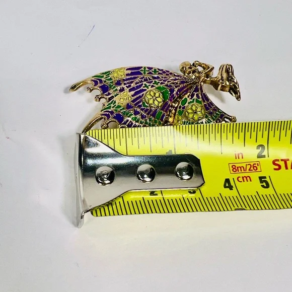 Elegant Gold and Purple Butterfly Brooch - Picture 8 of 8